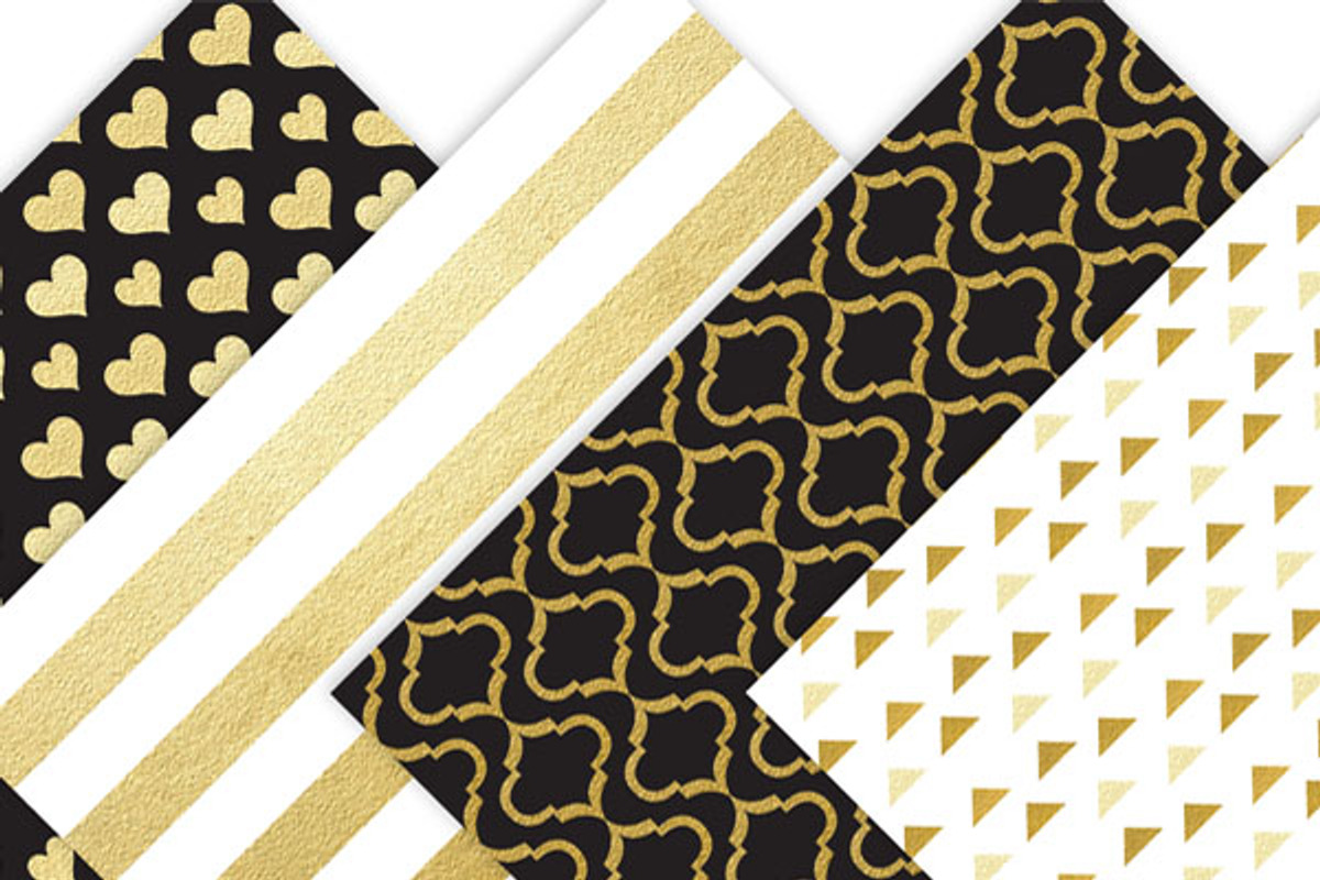 Black and Gold Digital Paper Pattern, a Texture Graphic by Leska's Digitals (Photo 5 of 6)