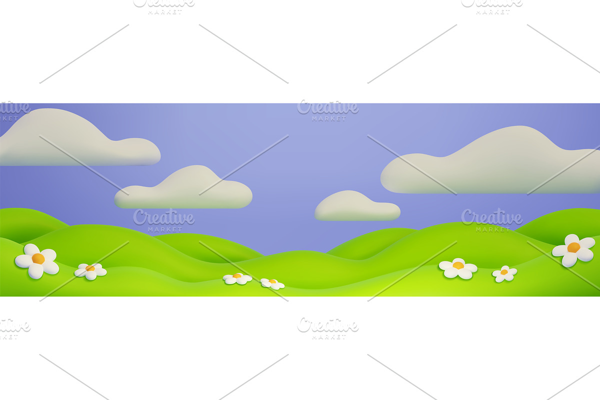 3d hill background with rolling, an Illustration by art PVP - market