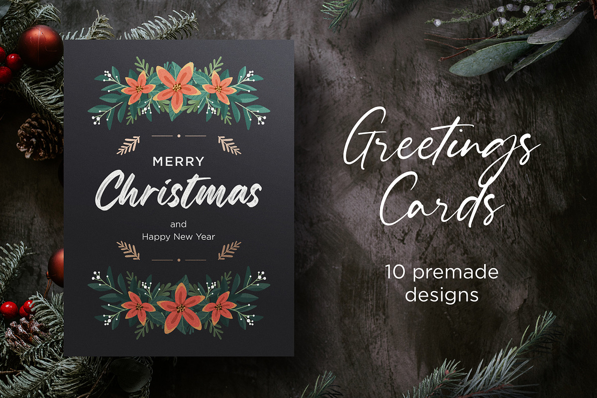 Christmas Cards Set, a Card Template by StonePic (Photo 2 of 4)