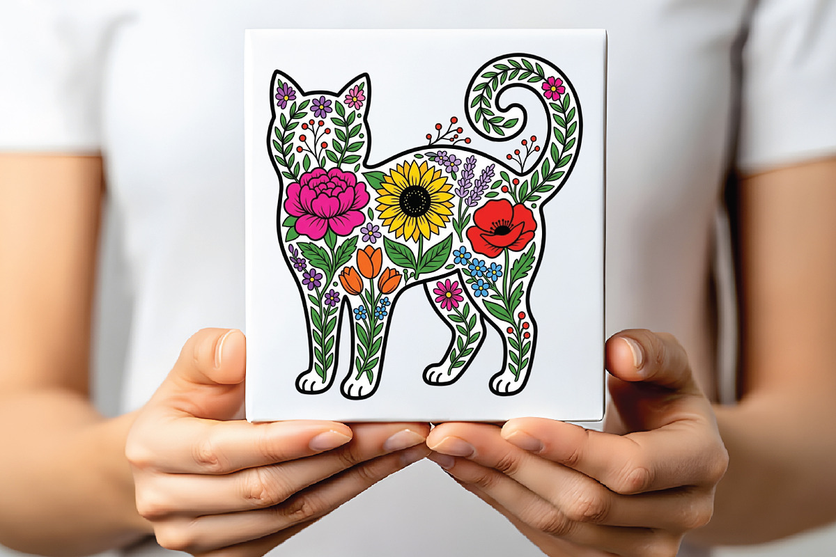 Flower Cat PNG, Wildflowers PNG, an Illustration by CraftArtStudio (Photo 2 of 4)