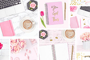 Feminine Desk Stock Photo Bundle, an iPad Mockup by Pixomize (Thumbnail 3 of 5)