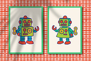 Retro Toy Robots Clipart & Posters, an Object Graphic by Blynn Pippen (Thumbnail 22 of 23)