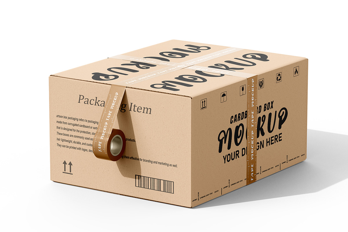 Corrugate Cardboard Shipping Box set, a Packaging Mockup by pixelmock (Photo 14 of 16)