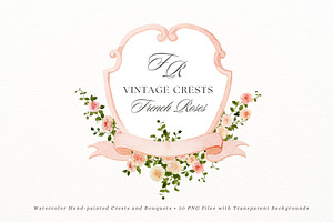 Crests and monograms with roses