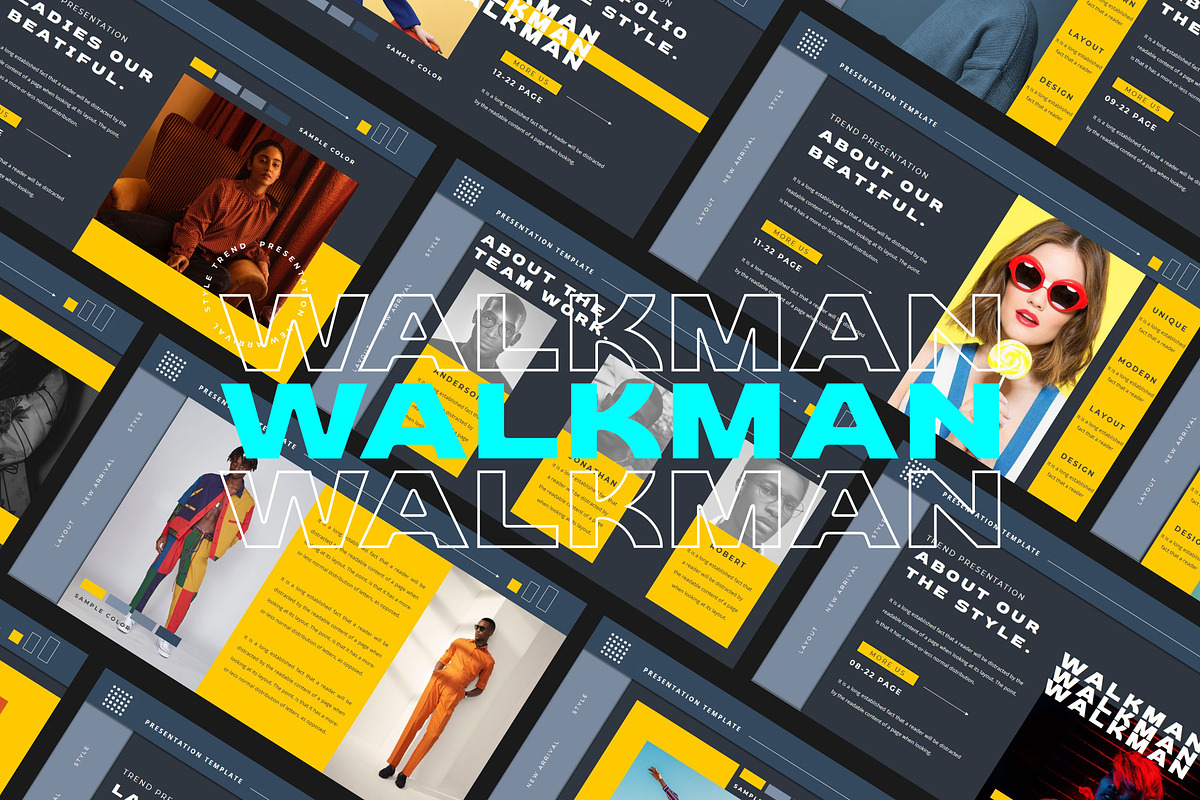 WALKMAN Google Slide Template, a Presentation Template by GridlineType (Photo 1 of 9)