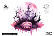 Halloween Haunted House PNG Bundle, a Seasonal Illustration by Creative Arslan (Thumbnail 7 of 9)