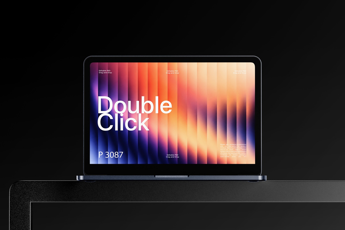 MacBook Neo Mockup Set | Dark Studio, a Mac Mockup by RamStudio2 (Photo 2 of 6)