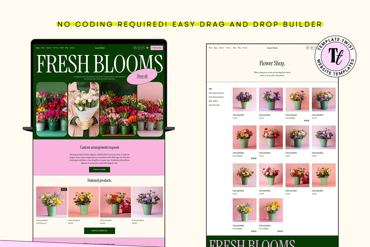 Luxury Florist Squarespace Template, a Squarespace Template by Template Twist Shop (Photo 7 of 10)