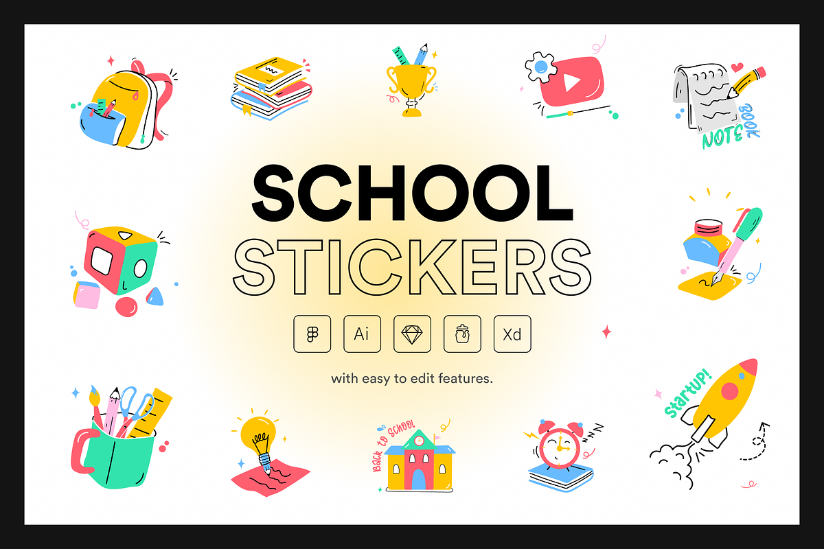 120 School Stickers, an Education Illustration by Vectors Market (Photo 1 of 5)