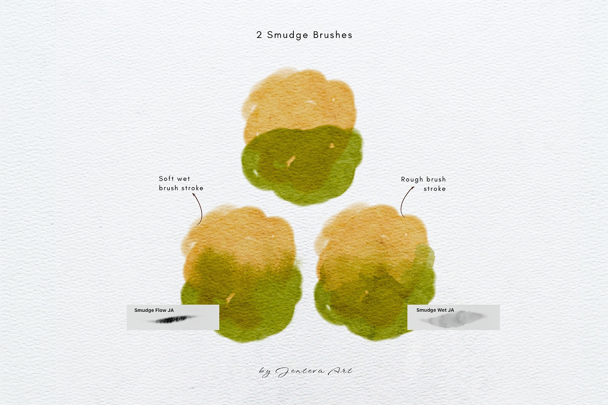15 Procreate Watercolor Brushes, a Brush Add-On by Jenteva Art (Photo 5 of 13)