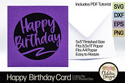 Happy Birthday SVG Cutting File, a Card Template by Clikchic Designs (Thumbnail 1 of 6)