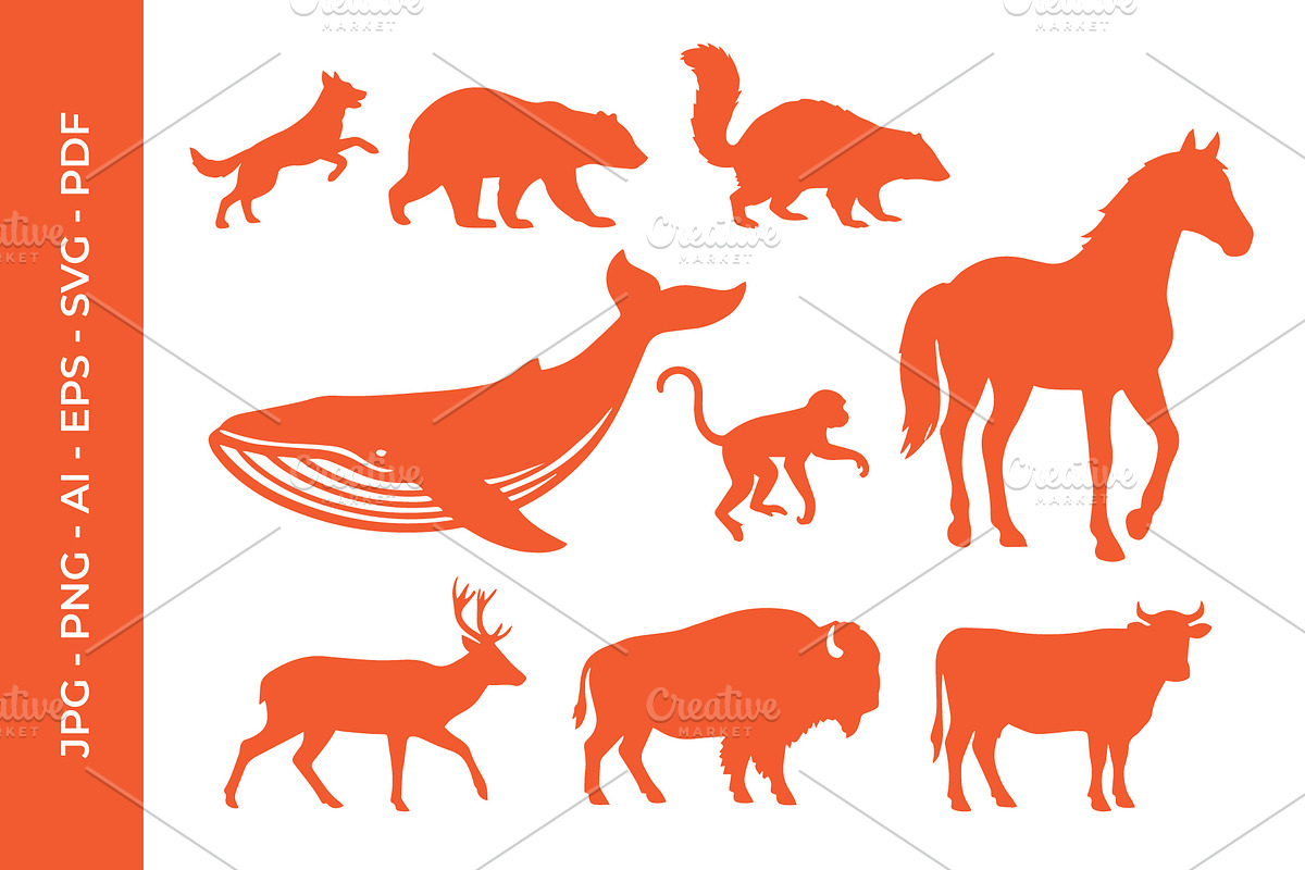 Animal Silhouette Collection Set, an Object Graphic by nandinigraphics (Photo 4 of 7)