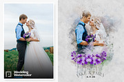 Wedding Watercolor Art Photo Effect, an Action Add-On by Shovajit (Thumbnail 2 of 9)
