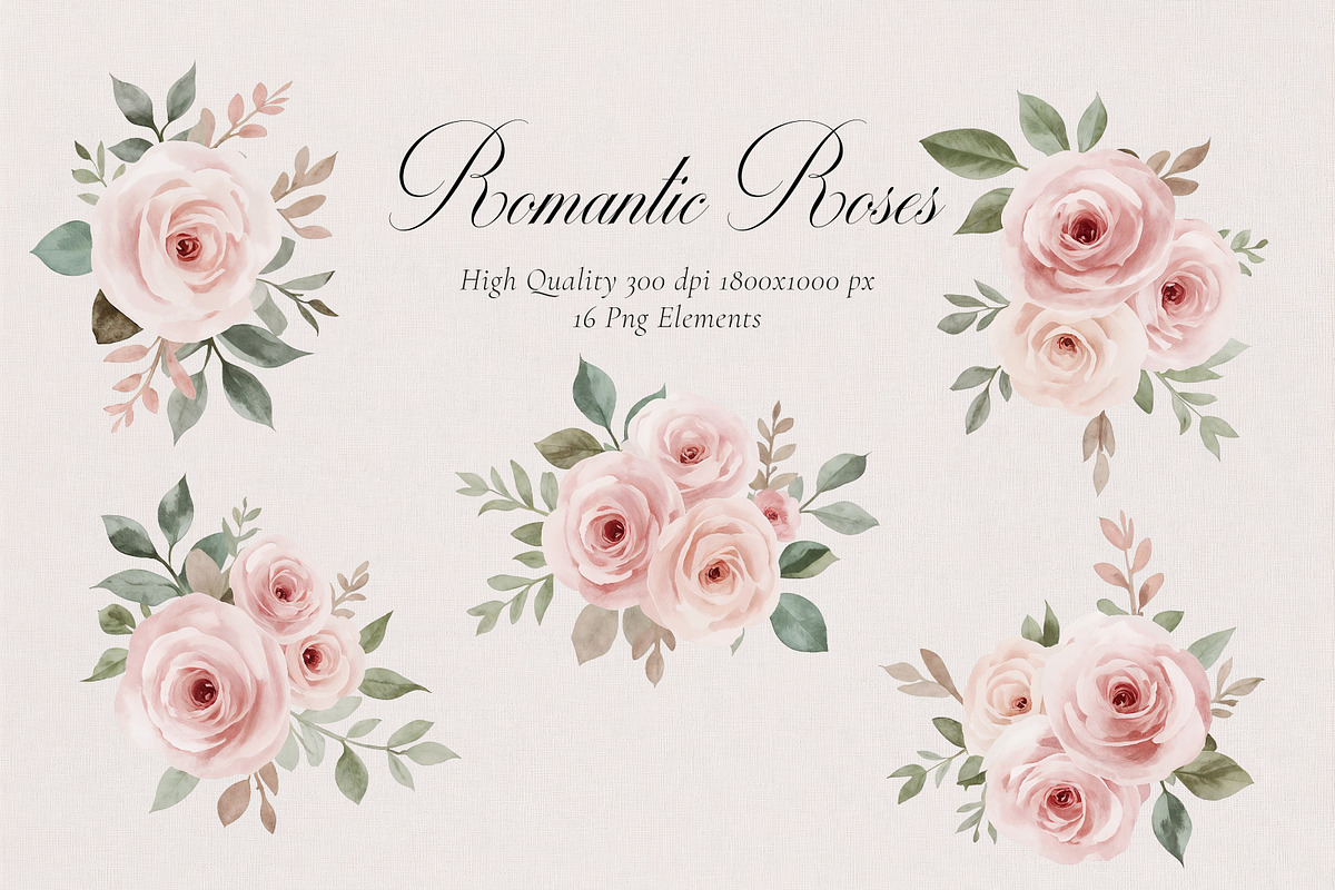 Romantic Roses (Png) Elements, a Background Graphic by by creative paper (Photo 2 of 10)