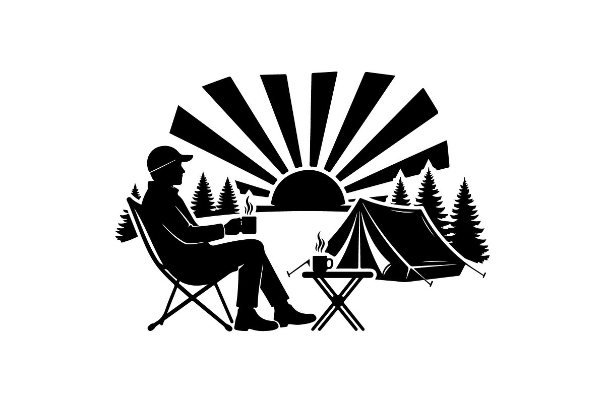 Camping Adventure Silhouette Icons, an Object Graphic by yasushie (Photo 6 of 9)