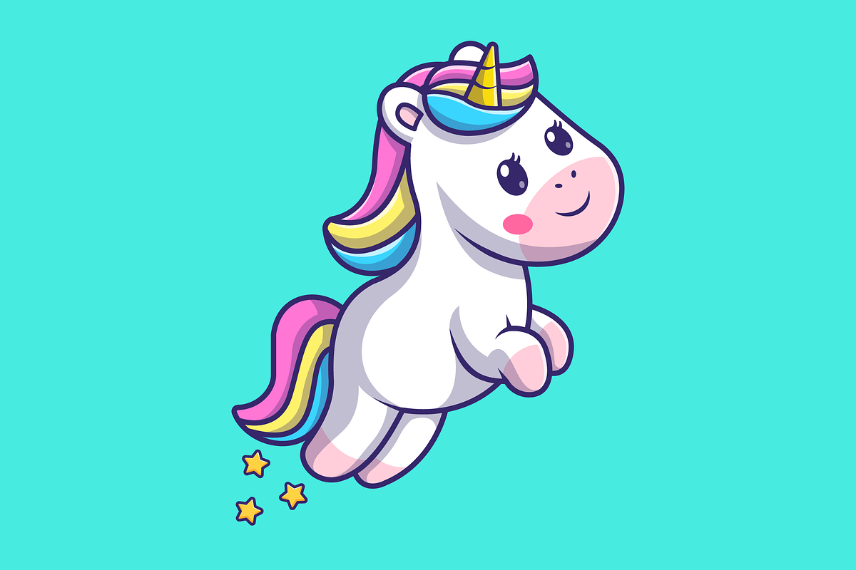 Cute Unicorn Jumping with Star, an Animal Illustration by Catalyst Labs (Photo 3 of 3)
