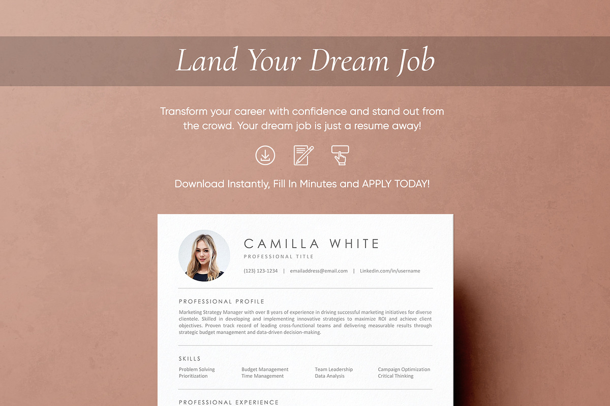 Minimalist Resume Template for Word, a Resume Template by DemeDesign (Photo 9 of 9)