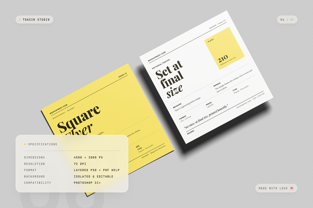 Square Flyer Poster Mockup, an Advertising Mockup by Toasin Studio (Photo 6 of 7)