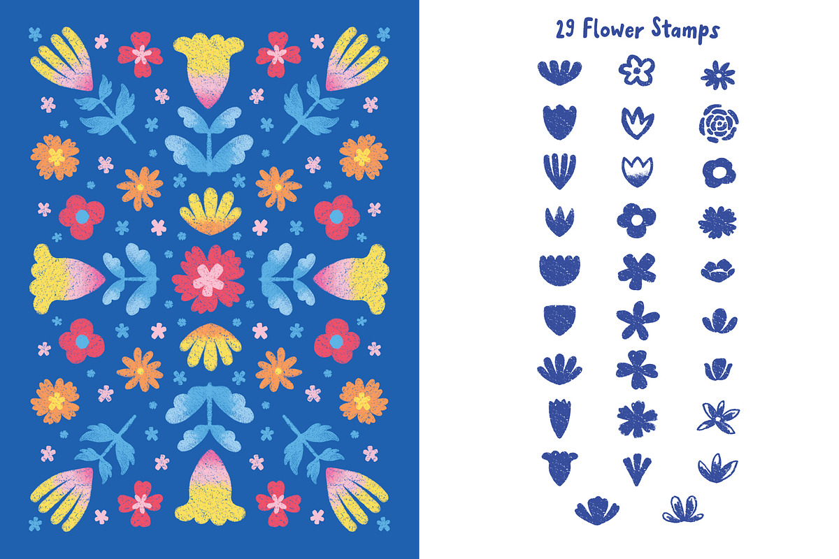 Crayon Florals 113 Procreate Brushes, a Brush Add-On by Pencil Twist (Photo 3 of 10)