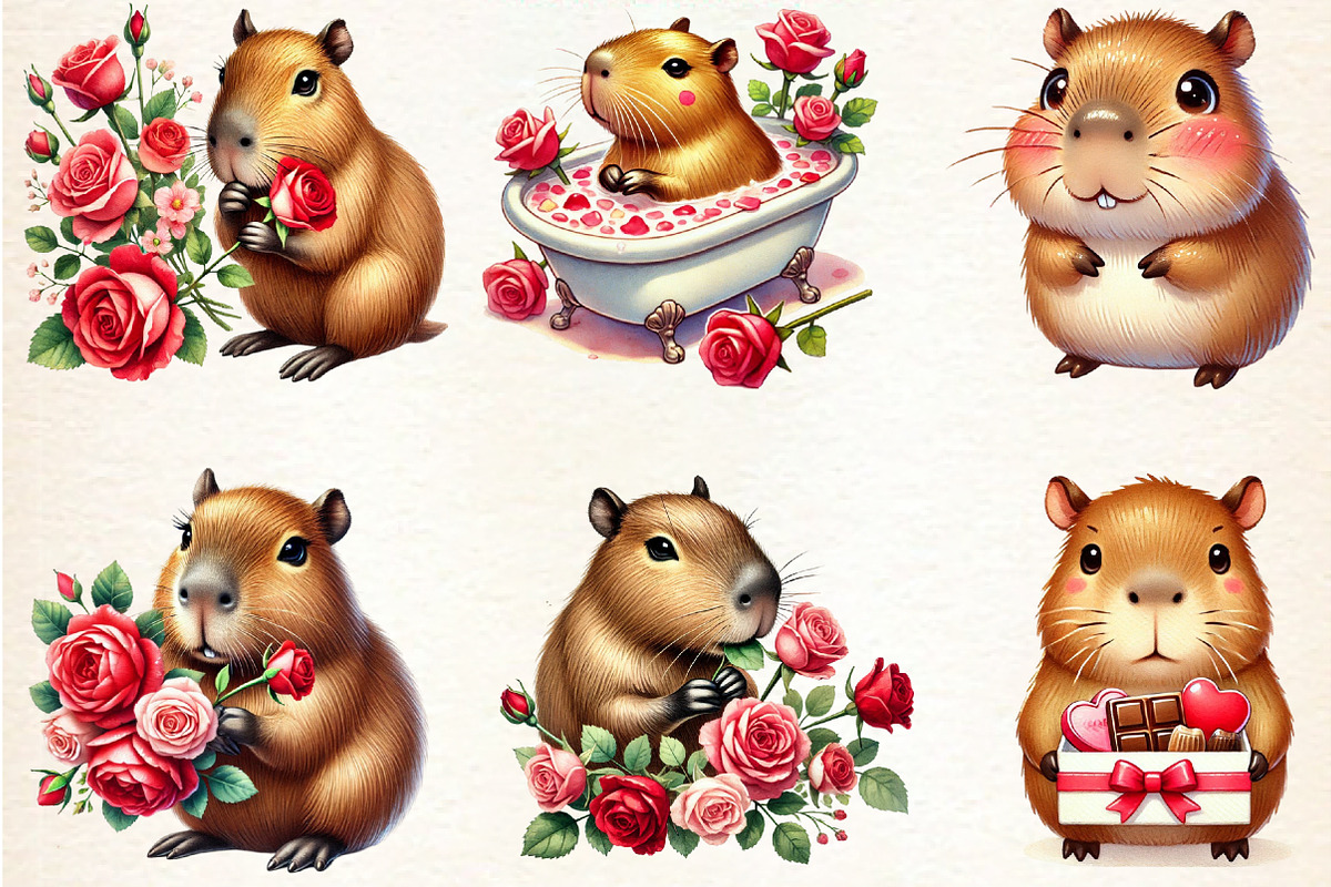 Capybara Valentine, an Illustration by DreamArtGraphic (Photo 3 of 5)