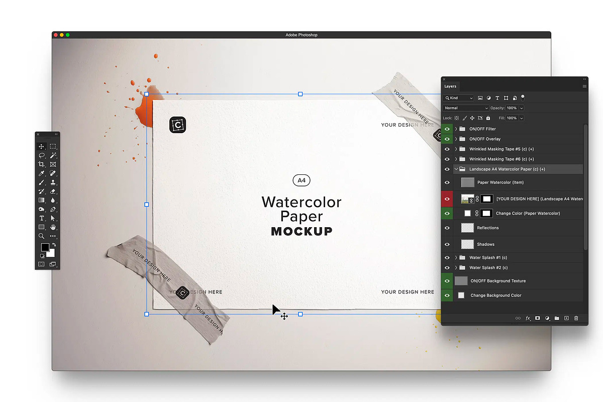 A4 Watercolor Paper Mockup, a Product Mockup by Custom Scene (Photo 7 of 10)
