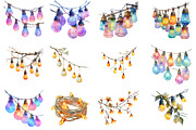 Watercolor Decorative String Lights, an Illustration by Design Market (Thumbnail 3 of 3)
