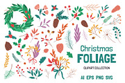 60+ CHRISTMAS FOLIAGE clipart, a Decorative Illustration by IuliiaSavko (Thumbnail 1 of 6)
