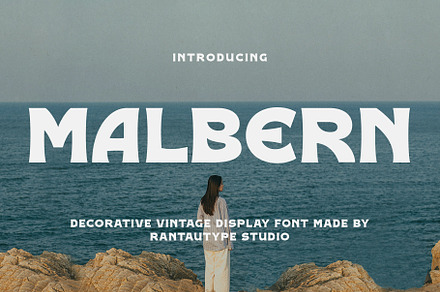 Malbern Vintage Decorative Font, a Sans Serif Font by RantautypeStudio