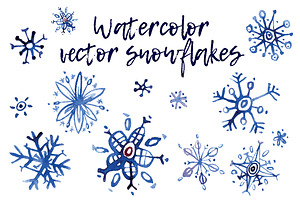 Watercolor snowflakes