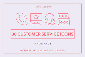 Customer Service Line Icons