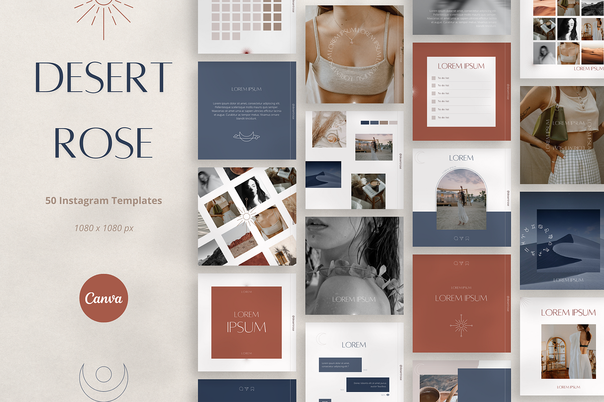 Desert Rose - Insta CANVA templates, a Social Media Template by Cam' Studio (Photo 1 of 6)