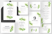 Watercolor Leaf Wedding Suite, an Invitation Template by Azka Creative (Thumbnail 1 of 5)