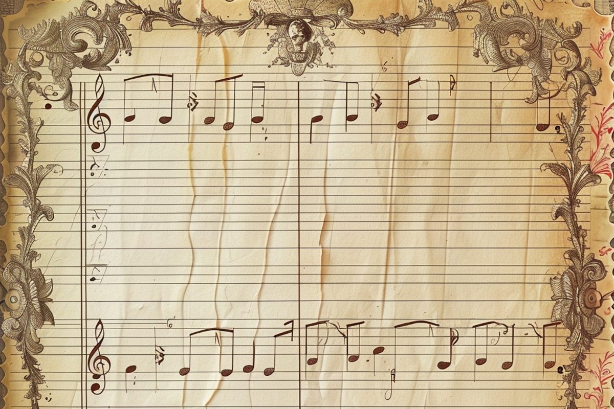 Vintage Music Sheets, a Pattern Graphic by Printable Treasure (Photo 7 of 10)