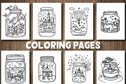 Beautiful Life in Jar Coloring Pages, an Animal Illustration by Design Station (Thumbnail 2 of 4)