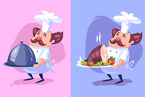 Funny Cook Character. Vector