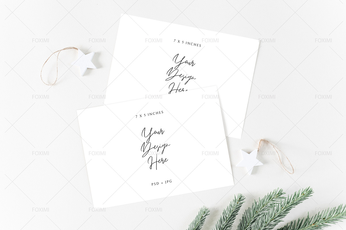 7x5 Christmas Card Mockup, P05, a Product Mockup by FOXIMIDesign (Photo 1 of 5)