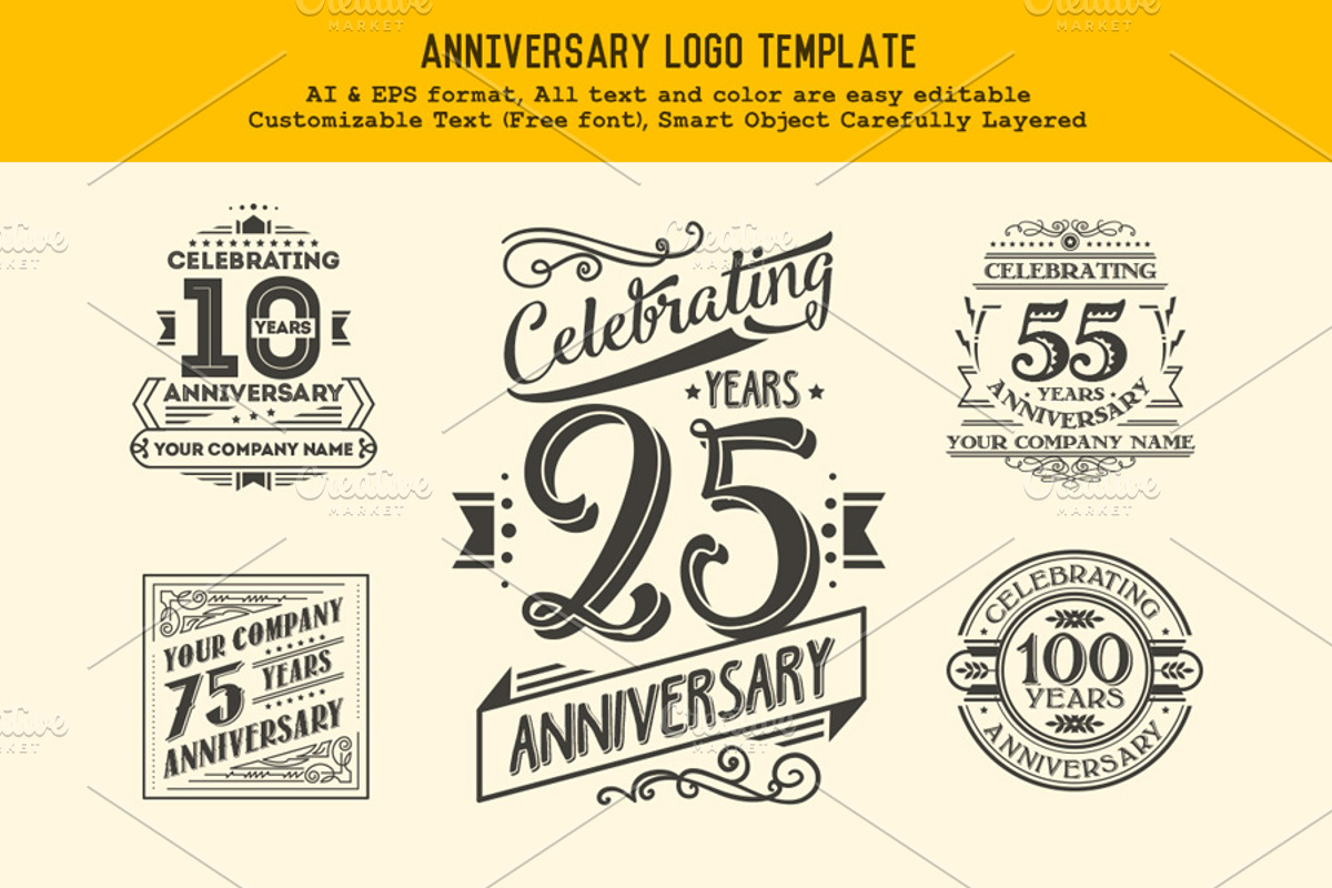 Anniversary Logo Template, a Branding & Logo Template by The Design For Co. (Photo 1 of 5)