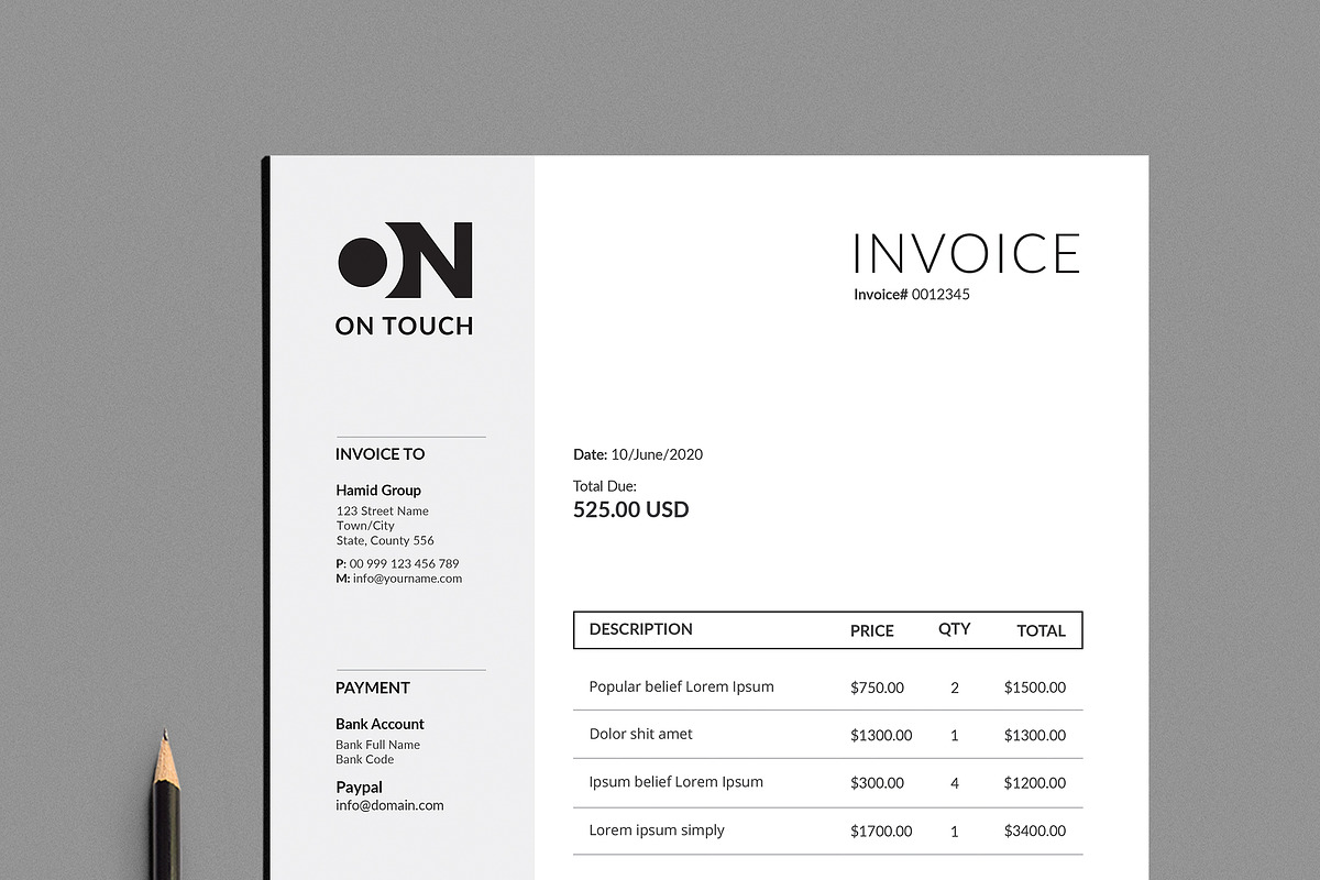 Invoice, a Stationery Template by Creatune (Photo 5 of 6)