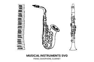 Musical Instruments Sketch SVG, a Graphic by PinkHouseCollection