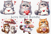 Valentine Kitten Clipart, a Decorative Illustration by GalaDesign03 (Thumbnail 3 of 5)