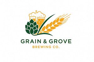 Grain Grove Brewing, a Branding & Logo Template by Logocreative