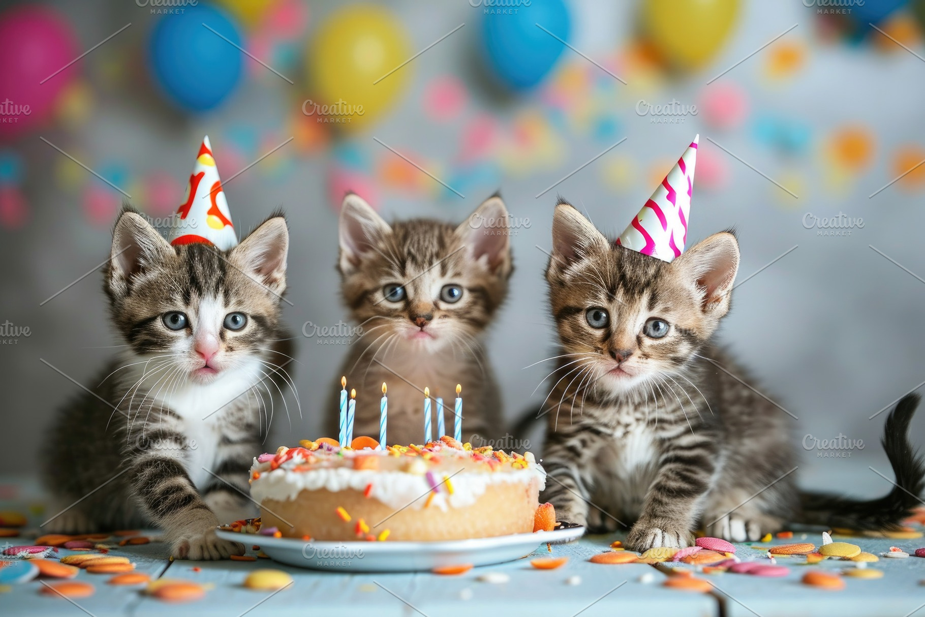 Three young cats are seated in front, a Photo by Iftikhar Alam