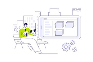 Remote control software abstract, a Technology Illustration by Visual Generation