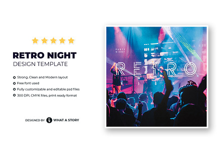 Retro Night Flyer Template