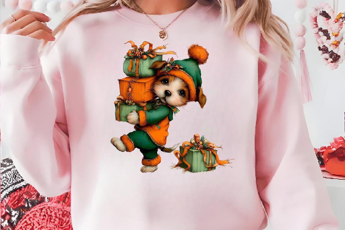 Quirky Christmas Dog Clipart Bundle, a Seasonal Illustration by CreationArt (Photo 4 of 5)