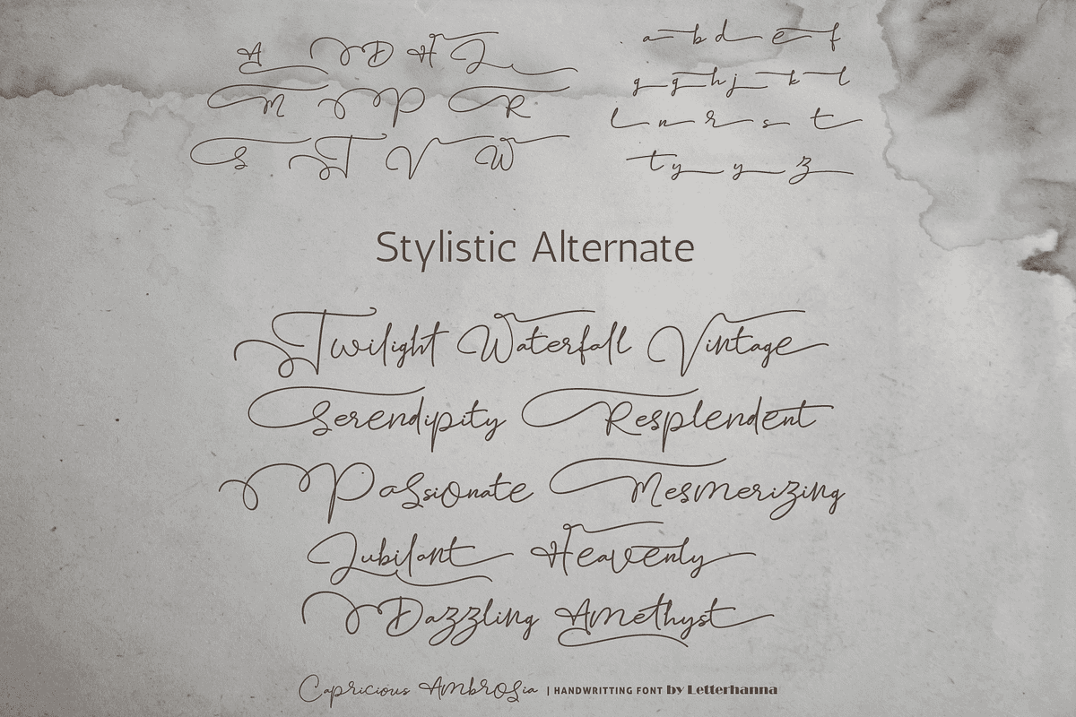 Capricious Ambrosia Quirky Font, a Handwritten Font by Letterhanna Studio (Photo 8 of 13)