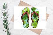 Watercolor Summer Flip Flop Clipart, an Illustration by Canvas Craft (Thumbnail 6 of 7)