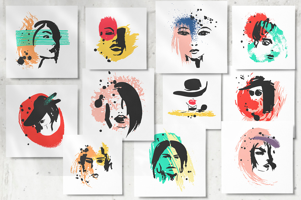 Female faces.T-shirt designs, an Object Graphic by Vera●Suleimanova (Photo 10 of 12)