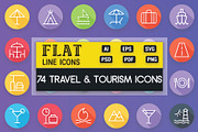 Travel and Tourism Flat Line Icons, an Outline Icon by FlatLineIcons (Thumbnail 3 of 7)