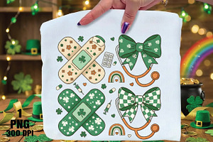 Nurse coquette St Patricks day png, an Illustration by Daily.Designs